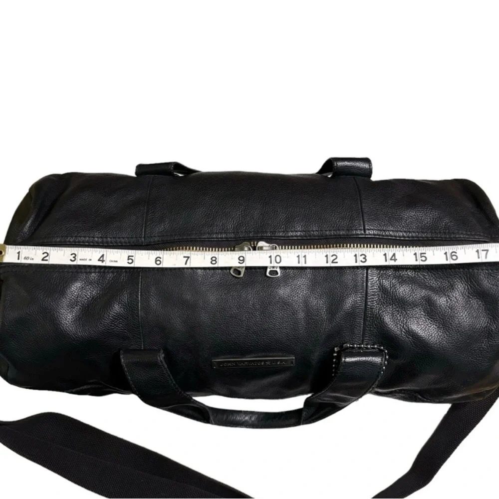 John Varvatos Dark Leather Duffel Bag - Picture 10 of 15